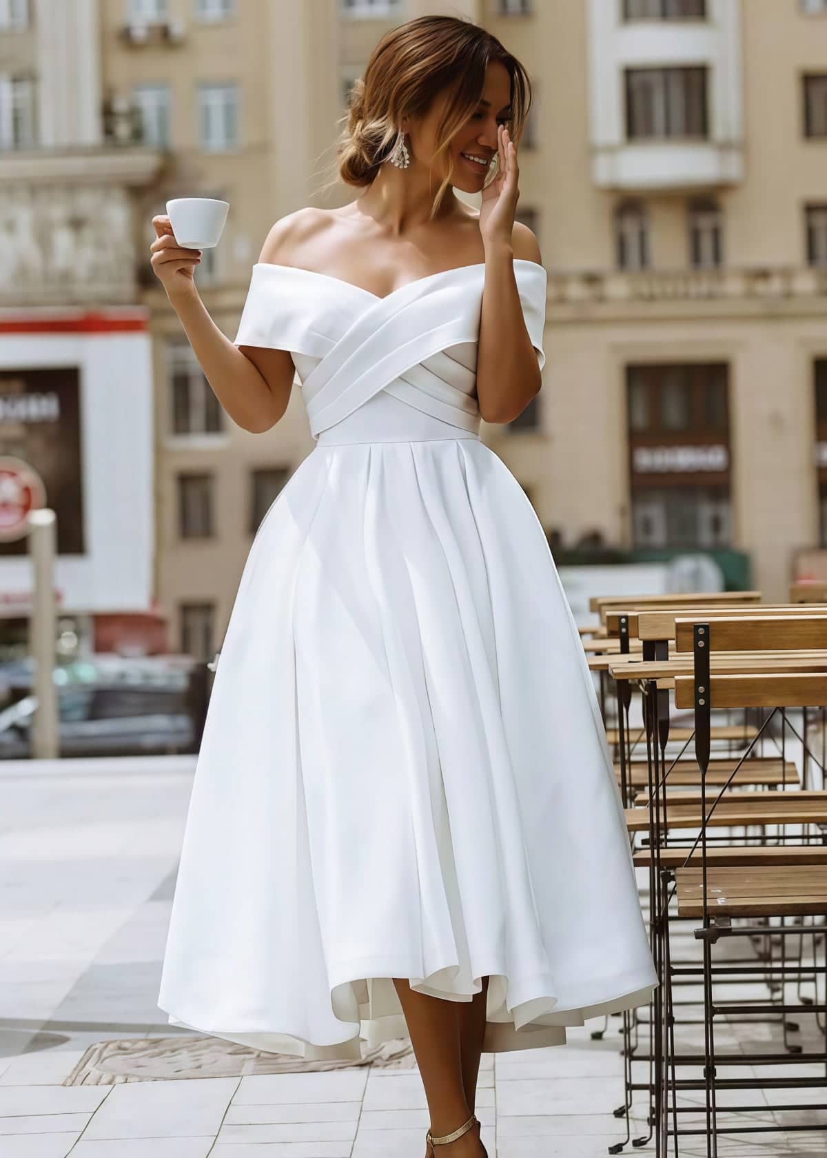 Akaks Koutsoyannopoulos Tea Length Wedding Dress Under 500