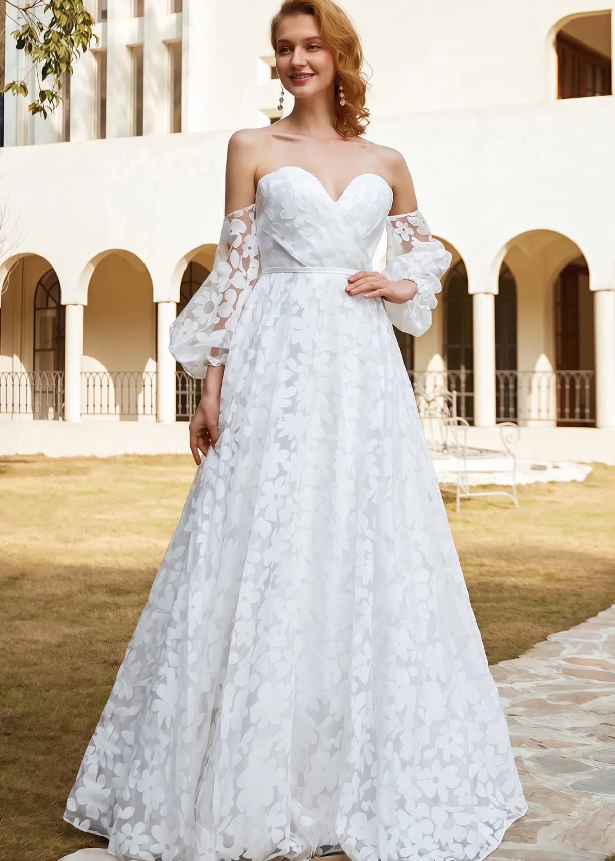 Akaks Winery A Line Wedding Dresses With Sleeves