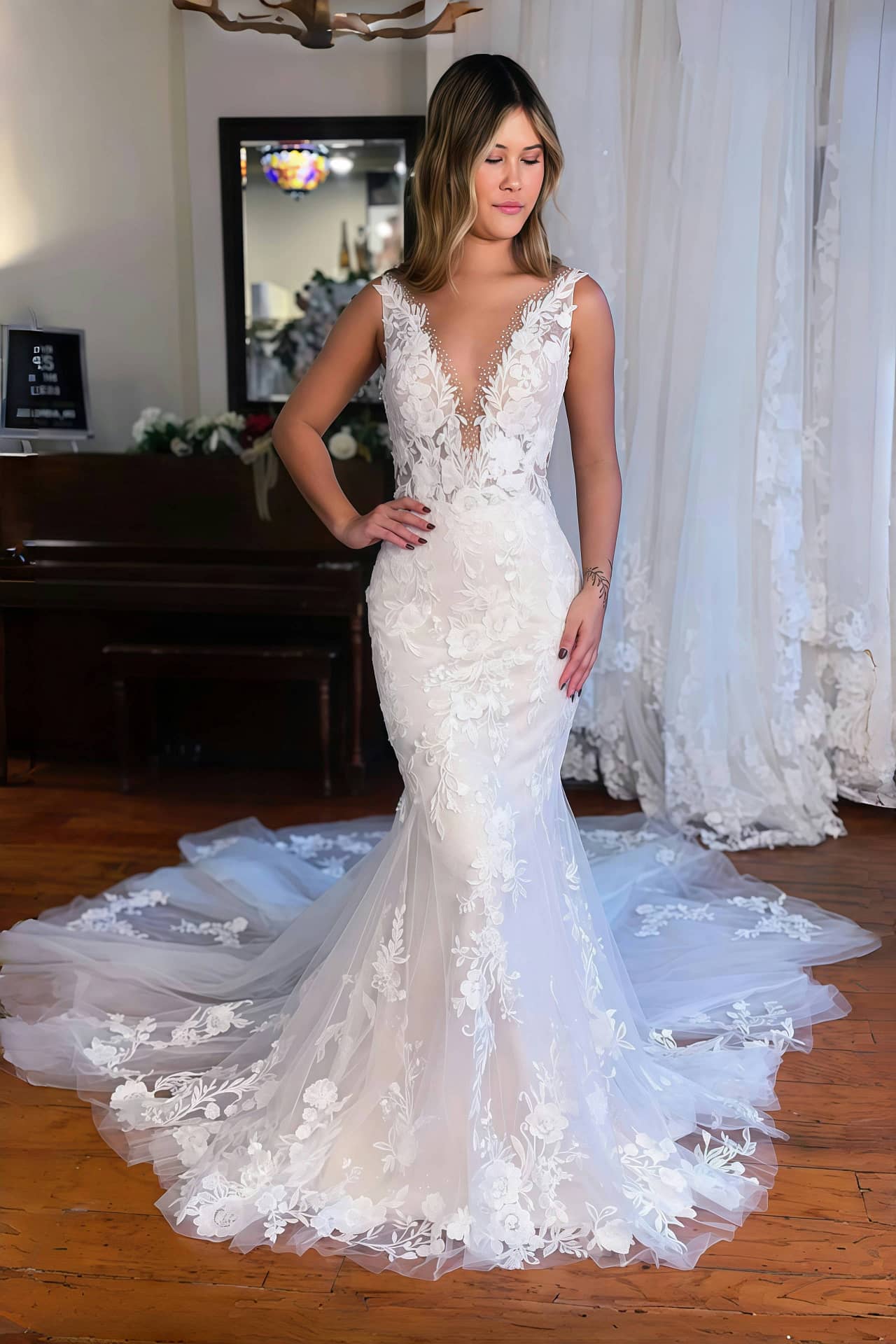 Akaks Pigeon Mermaid Wedding Dress