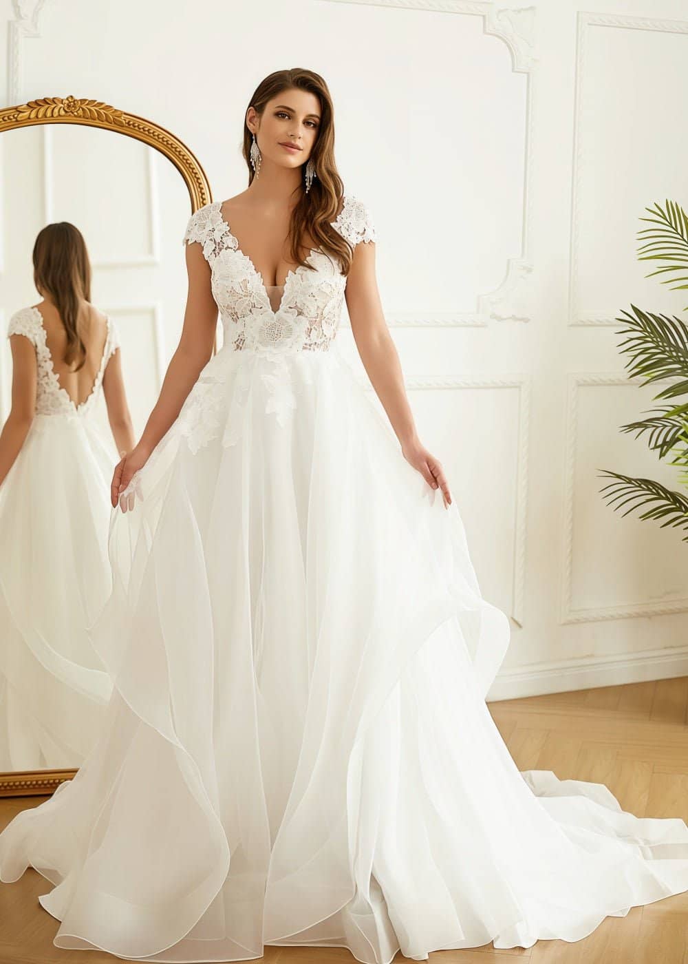 Akaks Inari Cap Sleeve Wedding Dresses Under 500